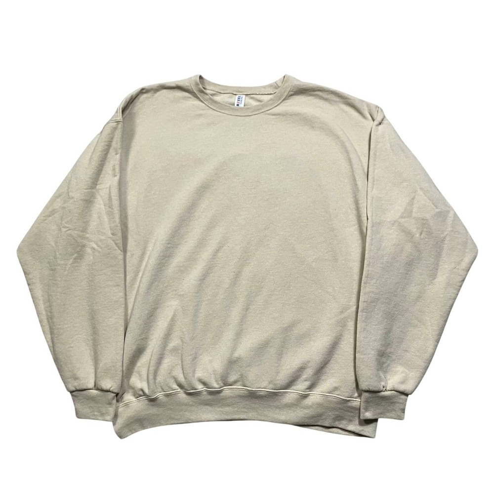 JERZEES Nublend Crewneck Sweatshirt Tan XL Long Sleeve Pullover Athleisure